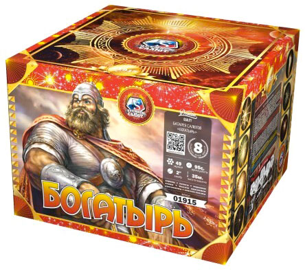 Купить Батарея салютов Богатырь, 49 залпов, 01915