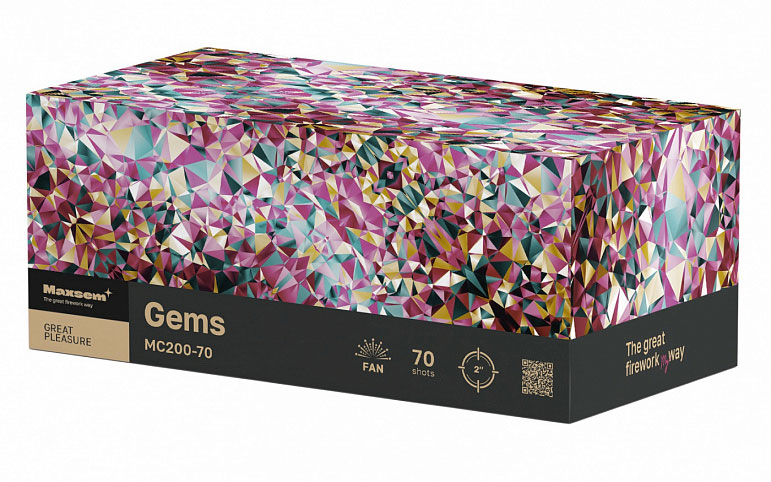 Купить Батарея салютов MAXSEM Gems, 70 залпов, MC200-70