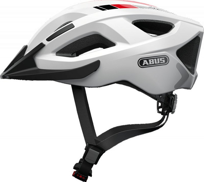 Купить Шлем Aduro 2.0 с LED фонариком и светоотр элемент, S(51-55см) с регулир., 275гр, 14 отв, сетка от насекомых, белый ABUS